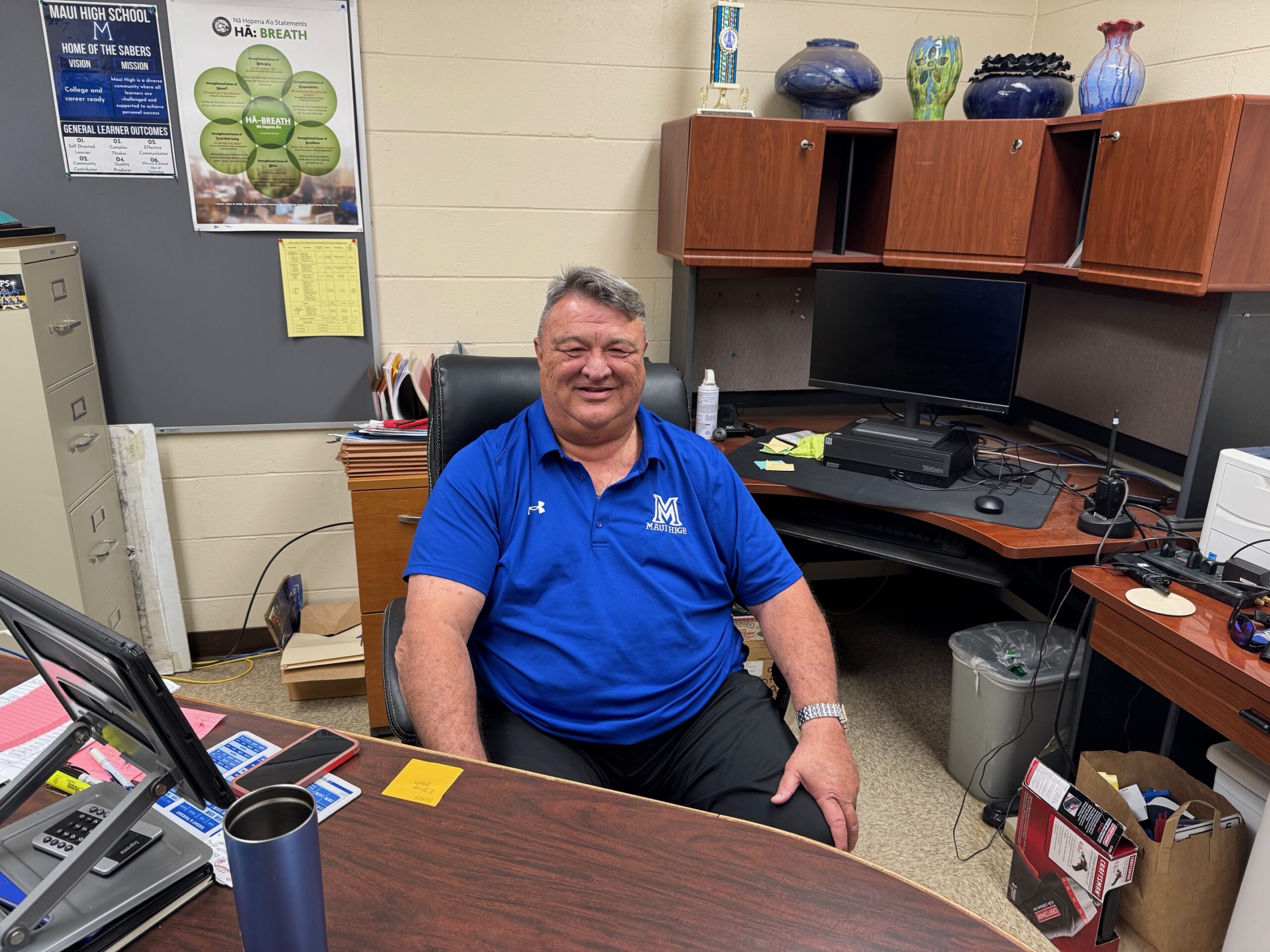 Jamie Yap will spend his final day with students on Dec. 20 as he retires as principal at Maui High School. Yap spent more than 40 years at several different levels in the state Department of Education. HJI / ROB COLLIAS photo