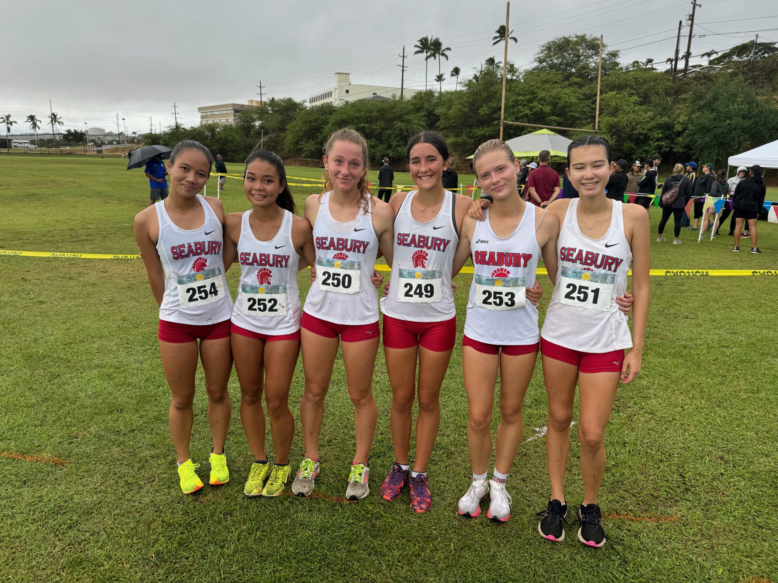 The Seabury Hall girls team MIL champions will try to improve on their second-place Division II finish last year when they run in the Honolulu Marathon/HHSAA state cross country meet on Saturday at Keopuolani Park. HJI / ROB COLLIAS photo