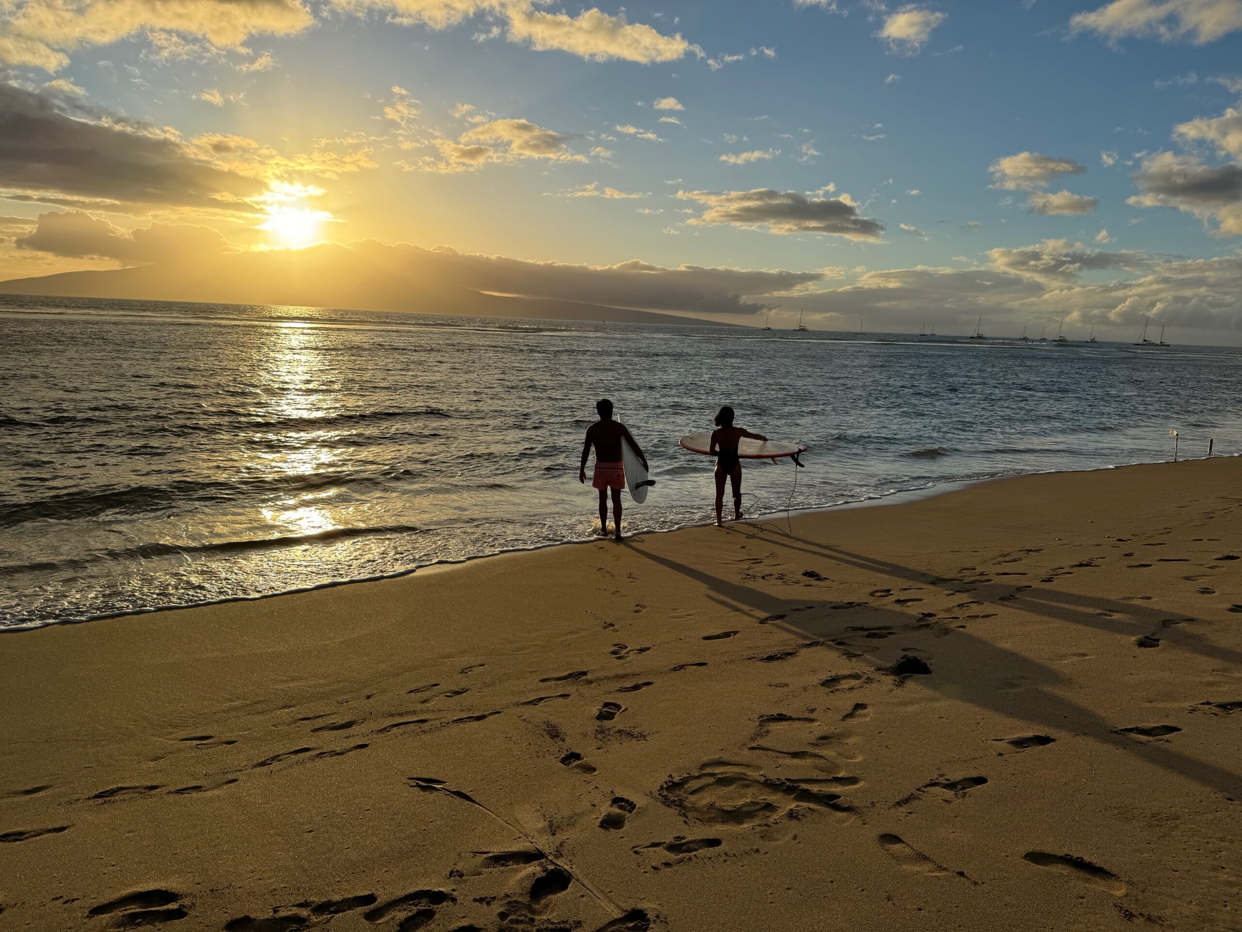 A pair of surfers who entered the ocean near Lahaina Shores on Wednesday afternoon said they were headed to Breakwall, a very popular surf break, but did so by entering the ocean before passing the most recent checkpoint, requiring a paddle of more than 100 yards parallel to the beach. HJI / ROB COLLIAS photo