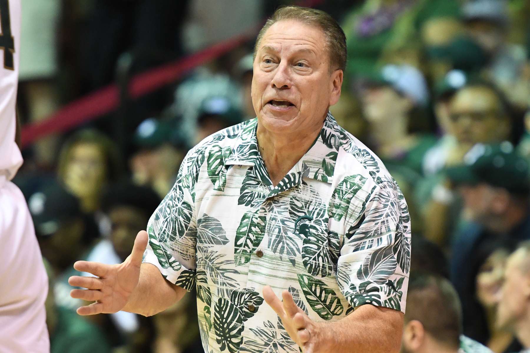 Michigan State basketball coach Tom Izzo has led the Spartans to the Maui Invitational atthe Lahaina Civic Center four times previously, including this shot from 2019. Photo courtesy Michigan State University Athletic Department